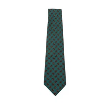 Austin Reed Tie Mens One Size Green Paisley Silk Necktie Woven Italy USA