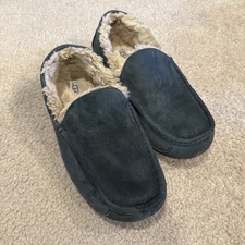 UGG Men's Size 11 5775 Ascot Blue Suede Slippers Sherpa lined