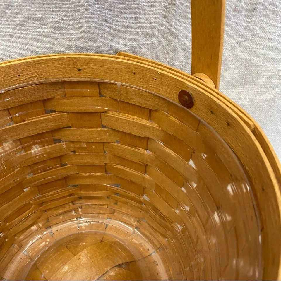 1995 LONGABERGER Classic Tall Medium Fruit Basket w/ Protector - Image 3 of 4