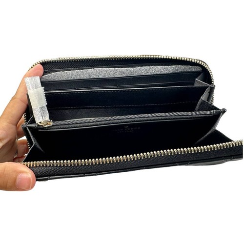 Portafoglio Kate Spade Carey pelle trapuntata nero grande continentale - Foto 3 di 7