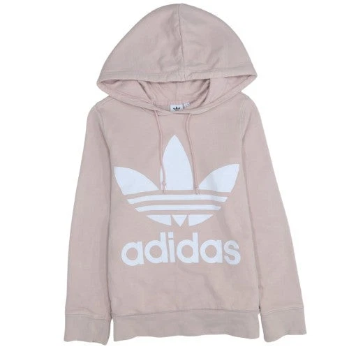 Adidas Womens Beige Hooded Pullover Sweatshirt Size 8 UK