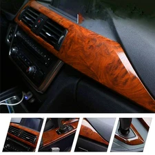 Car Interior Wood Grain Textured Glossy Vinyl Wrap Sticker Decal Sheet Film DIY