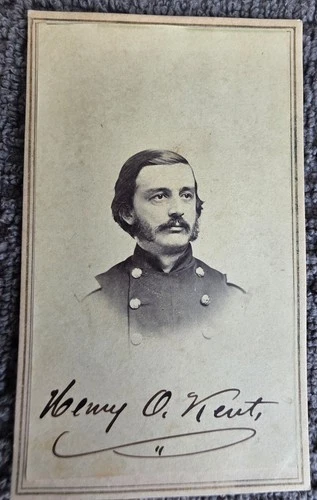 Signed Civil War Photo Col. Henry Oakes Kent CDV Lancaster NH 17th NH INF