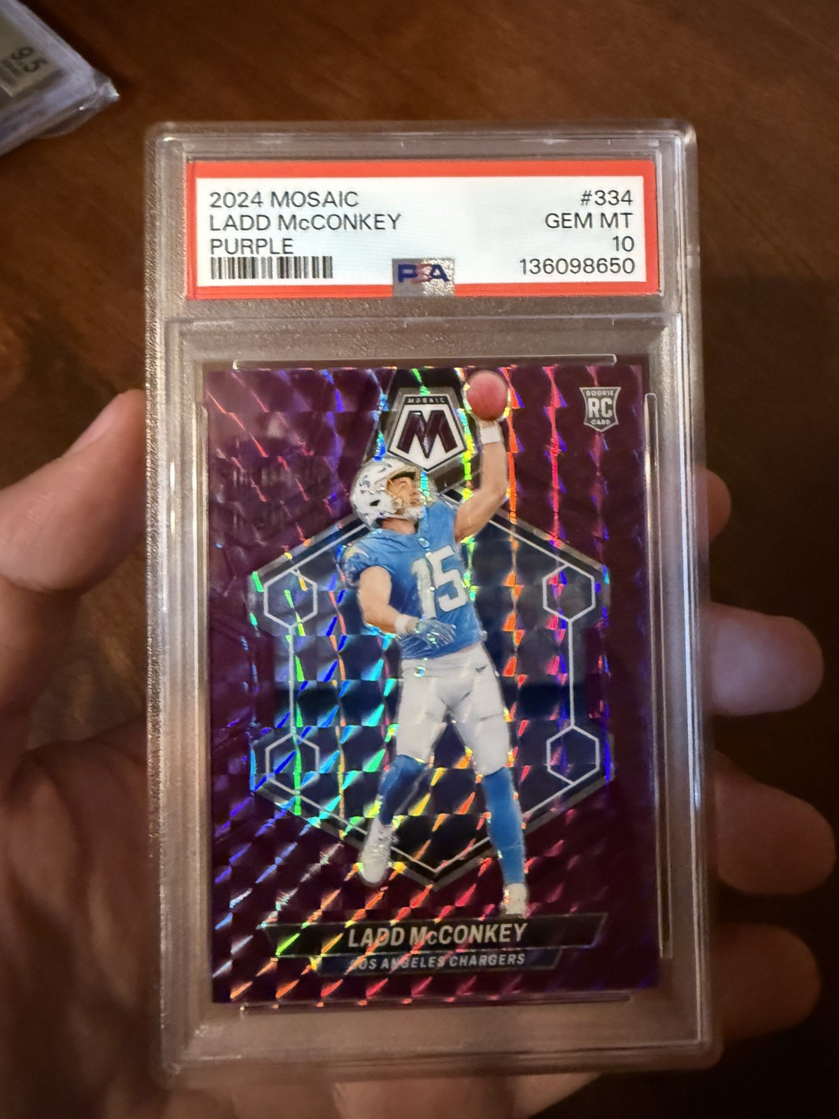 Ladd McConkey Panini Mosaic #334 Purple