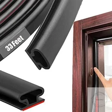 Black Rubber Weather Stripping Door Seal Strip D Shape Door Weather Seal Strip