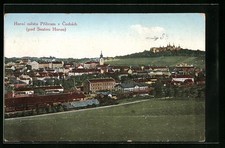 Pribram, Totalansicht mit Kirche, Ansichtskarte 