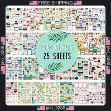 Planner Stickers - Monthly Planner Stickers and Accessories 25 Pages 1500