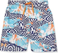 Under Armour Boys' Swim Trunk Shorts, Sonar Blue Checker Mash, 4