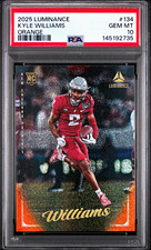 Panini 2025 Luminance Rookies Kyle Williams #134 Patriots Orange /50 PSA 10