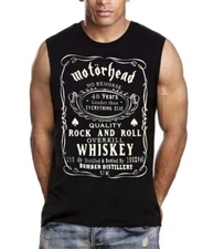 Motorhead No Remorse (Overkill Whiskey) Rock Band Men's Black Muscle T-Shirt