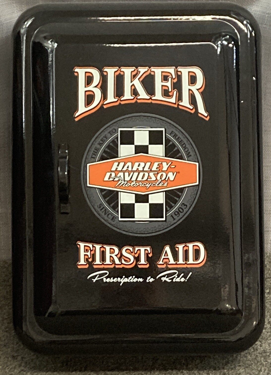 Harley-Davidson Biker First Aid Steel 4-hook Key Rack Cabinet for  