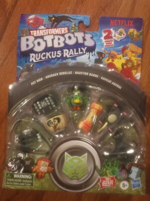 NiB! Transformers BotBots series 6 PET MOB Ruckus Rally 8-figure pack
