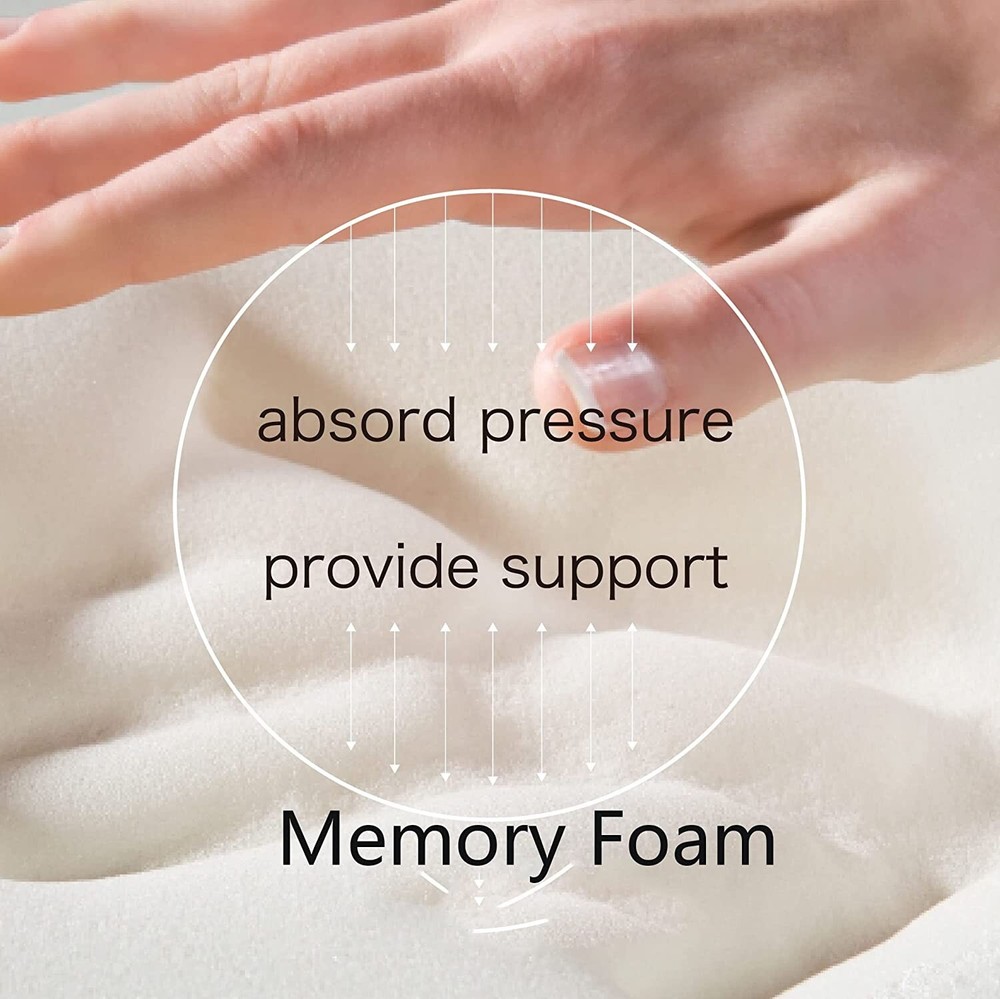 Memory Foam Travel Neck Pillow Ergonomic Washable Nap Support Pink