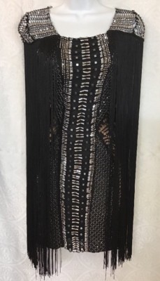 Julien Macdonald Fringe sequined and beaded dress size 0-2