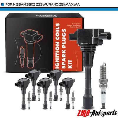 6x Ignition Coils & 6x Spark Plugs for Nissan 350Z Z33 Maxima J32