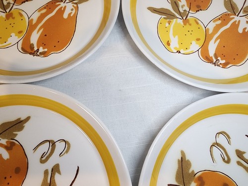 MIKASA Vintage '70s Duplex, High Summer Salad Plates Set of 6, Ben Seibel NICE! - Picture 6 of 16