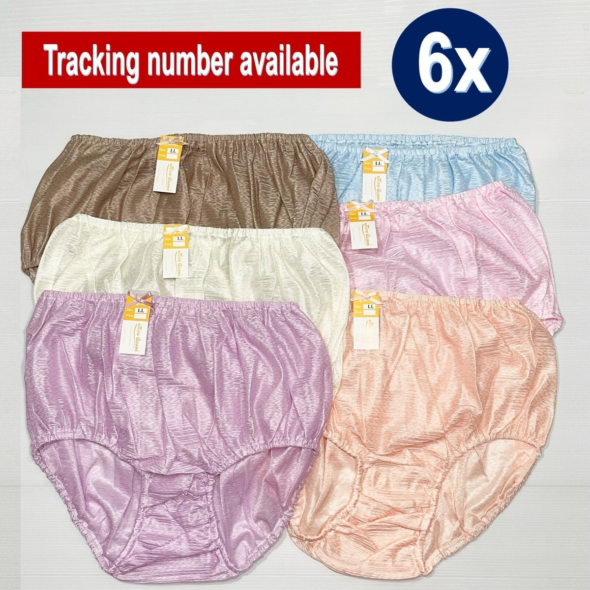 x6 Vintage Nylon Silky Panties Women Knickers Hi Briefs Sissy