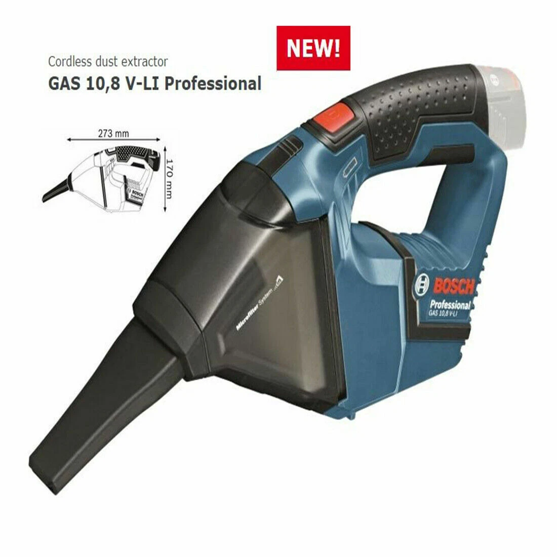 [Bosch] GAS10.8V-LI Professional Extractor Handheld Vacuum Cleaner Bare Tool