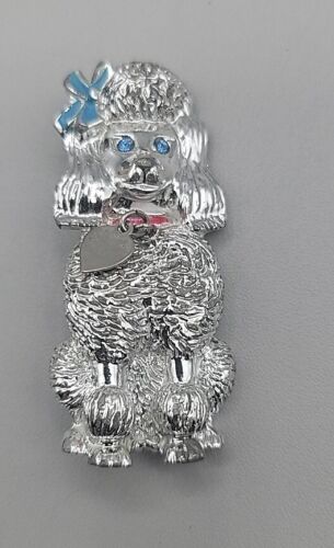 Vintage Sarah Coventry Poodle Brooch Pin Dangling 