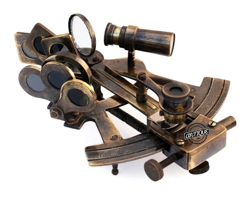 Vintage Maritime Navigational Ship Instrument Brass Sextant Antique Compass Gift - Picture 2 of 6