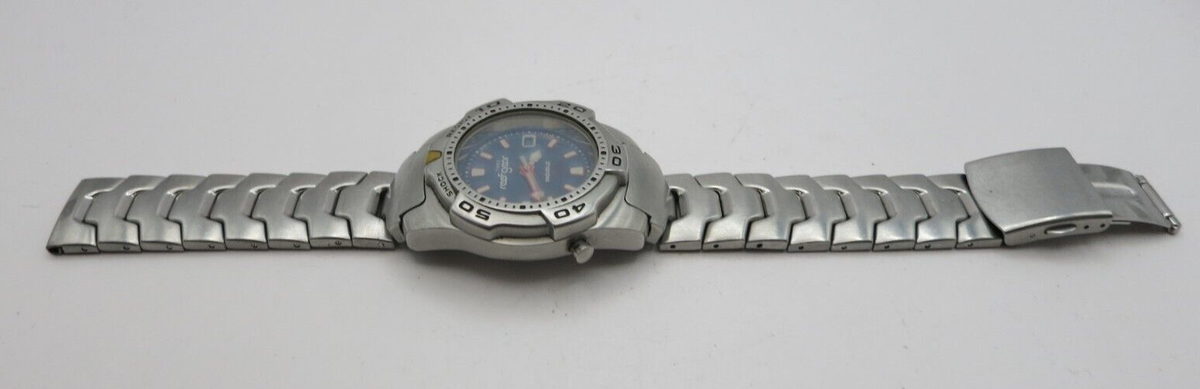 Vintage Timex Reef Gear Blue Stainless Steel Divers Watch - T53751 