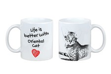 Tazza Orientale Con Gatto La Vita È Meglio Arte-Cane