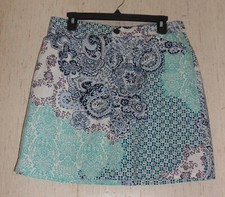 NEW WOMENS Croft  Barrow STRETCH FLORAL  PAISLEY PRINT SKORT SIZE 10