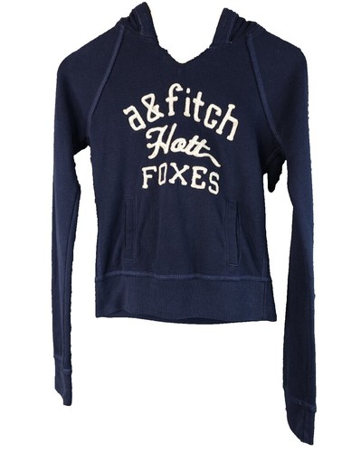 Abercrombie Fitch Womens Full Zip Hoodie Sweatshirt A&F NY Blue