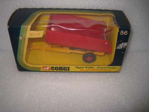 VINTAGE CORGI #56 TIPPER TRAILER MADE IN GREAT BRITAIN BOX DATED 1976 OLD STOCK - Picture 2 of 5