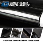 Carbon Fiber Sticker Glossy Car Wrap Sheet Roll Film Stickers Decals Accessories