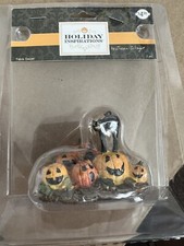 Holiday Inspirations Halloween Table Decor black cat with pumpkins