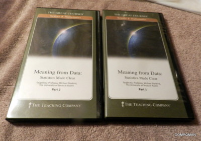 GREAT COURSES - MEANING FROM DATA Statistics Made Clear 4 DVD SET & Guidebooks