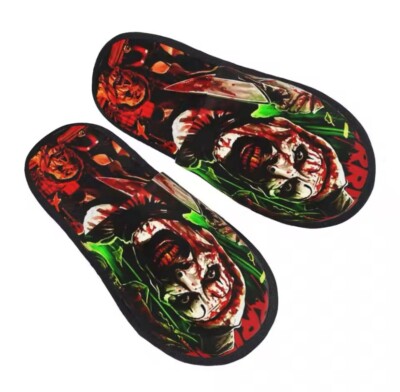 Custom Print Terrifier House Slippers Cozy Warm Horror Movie Halloween Clown s-l400.jpg main image 2