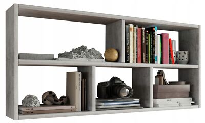 MATKAM TEO Hängeregal in moderner Optik, B113,6 x H50 x T25 cm, Wandregal Beton
