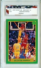 1991 Tuff Stuff Jr #19 Scottie Pippen AGC 10 Gem Mint Chicago Bulls