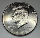 2014-P Kennedy Half Dollar 50cent Piece Coin from US Mint Set. Uncirculated BU
