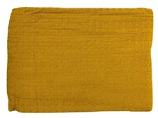 New - Oversized 80”x60” Waffle Weave Bed Throw - Gold