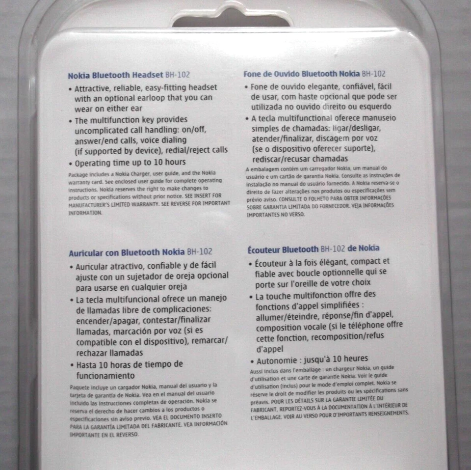 Auriculares Bluetooth Nokia BH-102 Nuevos Precintados Foto 4 de 4