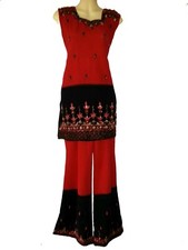 2-teiliges Indisches Outfit Salwar Kameez Tunika Hose Hochzeit Gr. S/M Karneval