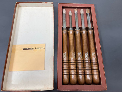 VINTAGE CRAFTSMAN 92855 LATHE TURNING TOOLS SET OF 5 - CROWN LOGO - EXC USA