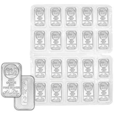 TWENTY 1 oz. SilverTowne Silver Bar - Trademark Prospector Design - 999 Fine