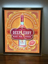 DEEP EDDY VOKDA RUBY RED LED BAR SIGN MAN CAVE GARAGE DECOR LIGHT TEXAS SIGN NEW