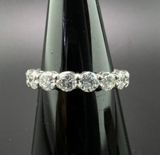 Platinum 2.45ct Brilliant Round Diamond Pave Eternity Band Ring