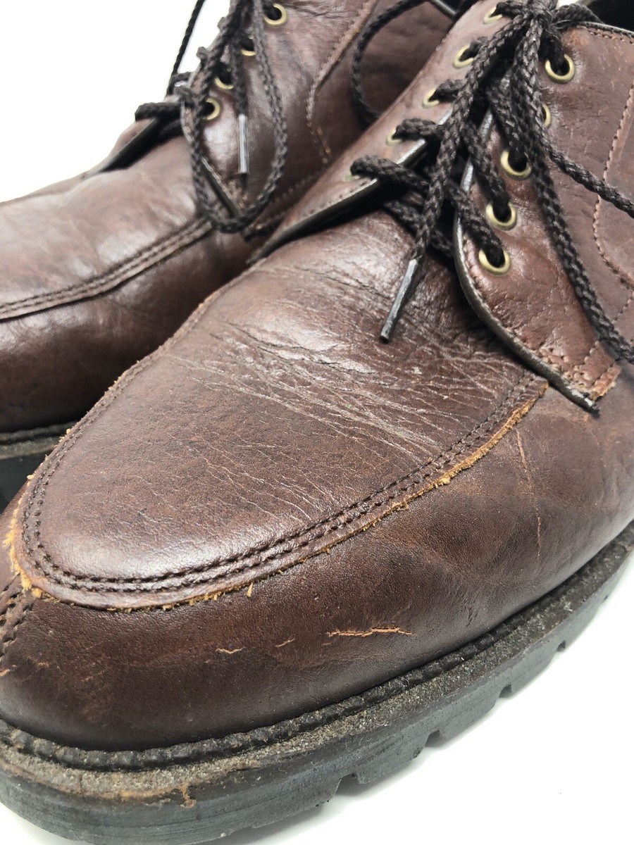 H.S. Trask Brown Pebbled Leather Oxford Men display picture 3