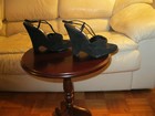 JLO by Jennifer Lopez Black Suede "Whispering" Wedge Sandal. Size 6. New In Box — photo 2