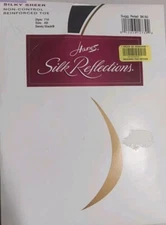 Hanes Silk Reflections Non-Control Top Reinforced Toe 716 AB Black  