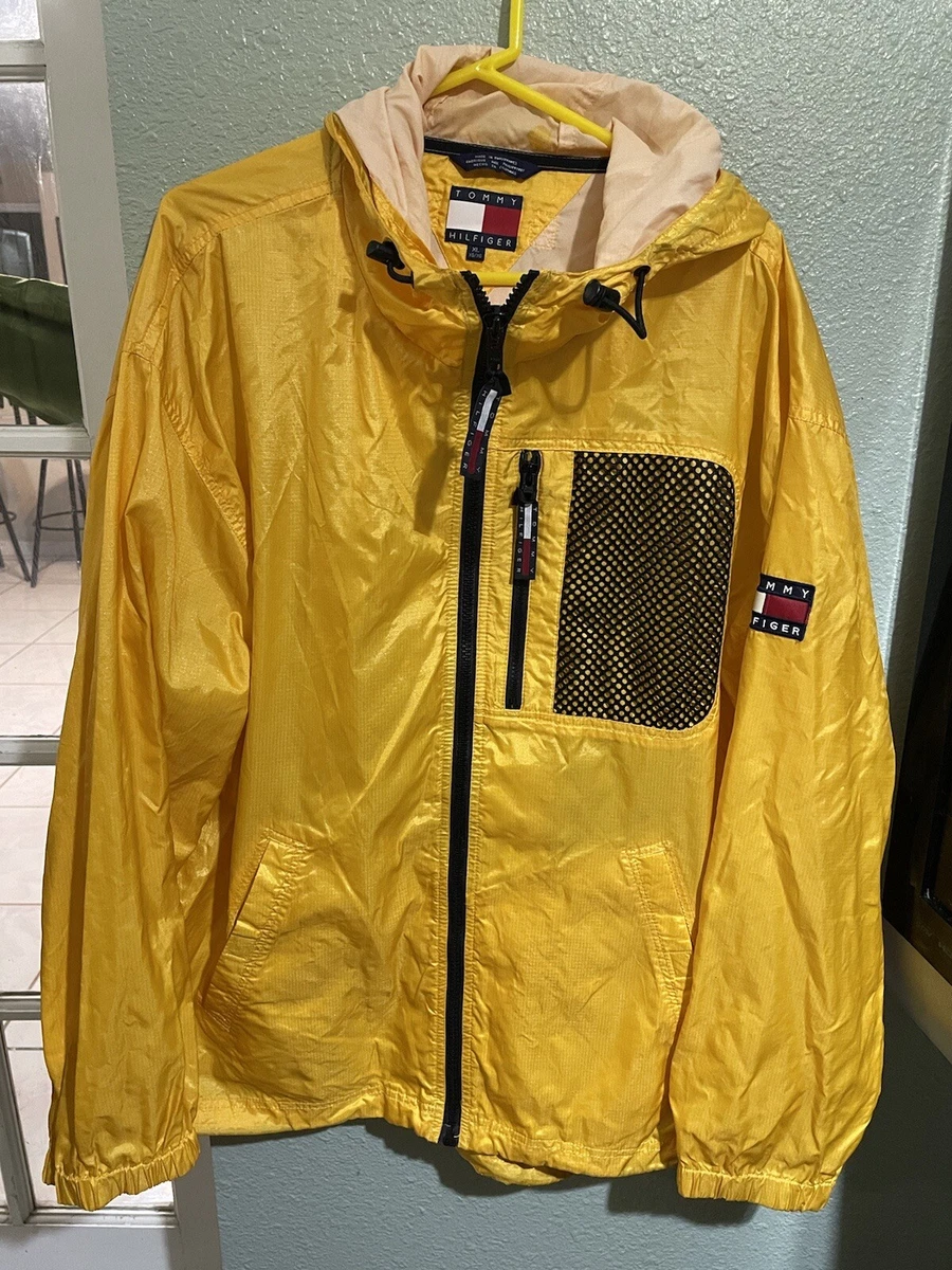 Vintage Tommy Jeans Yellow Pullover Rain Windbreaker Size XL Rare | eBay