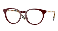 New BURBERRY Eyeglasses B 2318 3916 51-18 Bordeaux Red Frames with Plaid Design