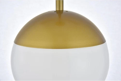 Living District Eclipse 1-Light Metal & Glass Pendant in Frosted White/Brass - Picture 3 of 6