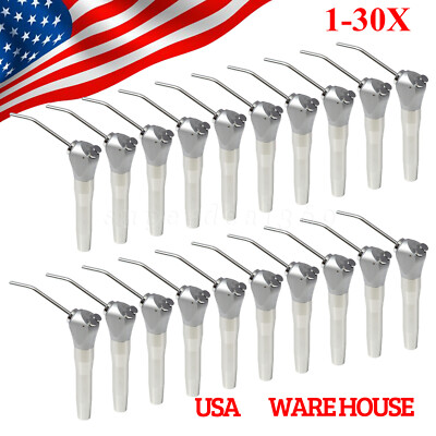 1-30Pcs Dental Air Water Spray Triple Syringe 3 Way Handpiece w/ Nozzles Tips st